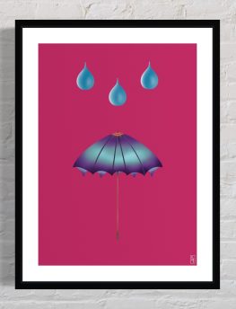 Paraplyen sjove plakater til hjemmet