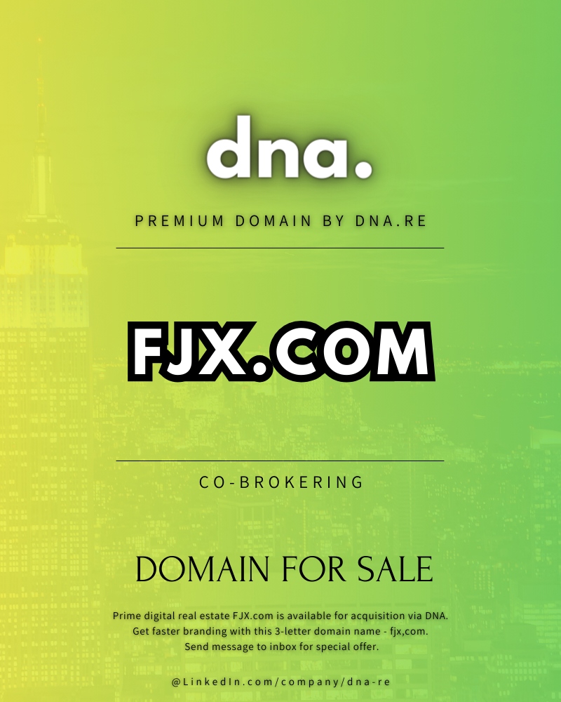 FJX.com Ultra premium domena na prodaju preko ibranding.io / dna.re / stranice.org