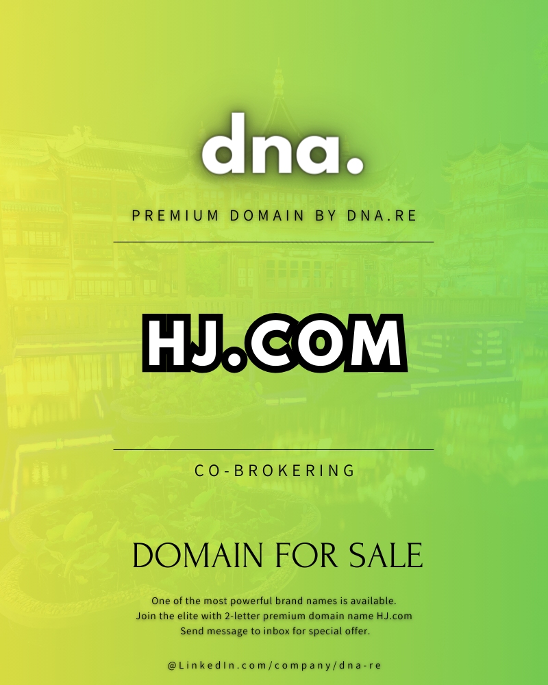 HJ.com Ultra premium domena na prodaju preko ibranding.io / dna.re / stranice.org