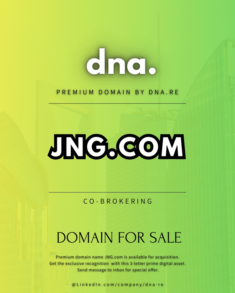JNG.com Ultra premium domena na prodaju preko ibranding.io / dna.re / stranice.org