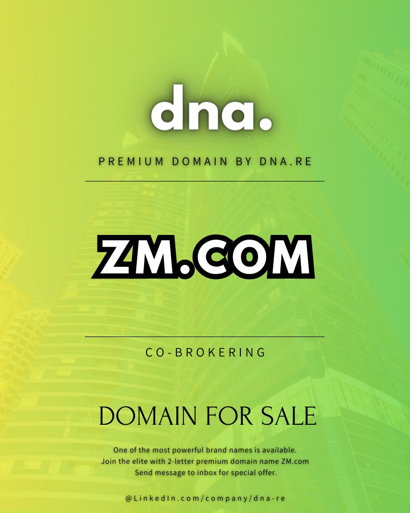 ZM.com Ultra premium domena na prodaju preko ibranding.io / dna.re / stranice.org