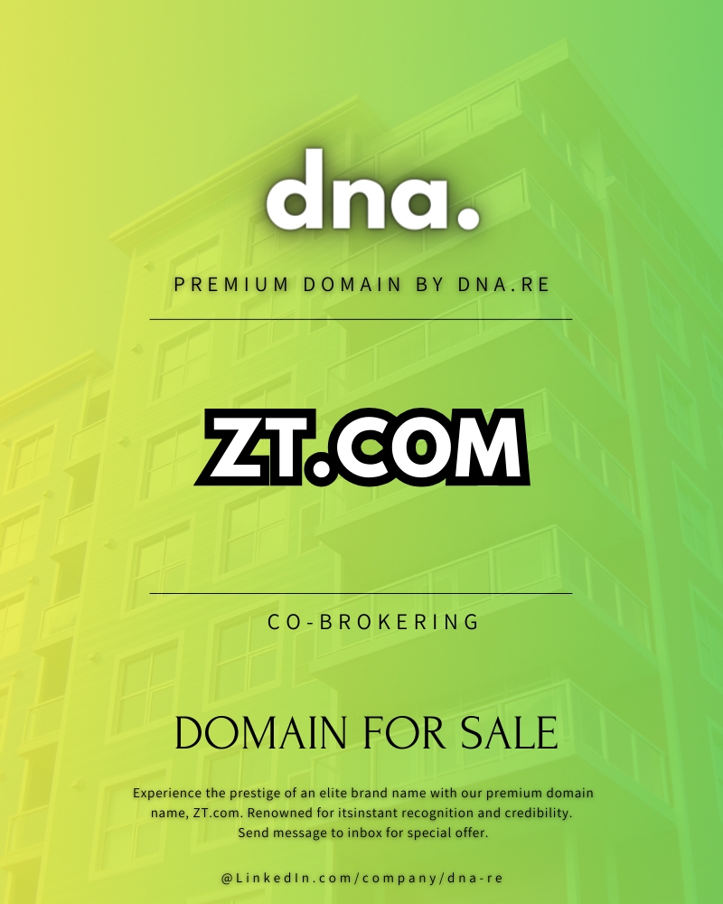 ZT.com Ultra premium domena na prodaju preko ibranding.io / dna.re / stranice.org
