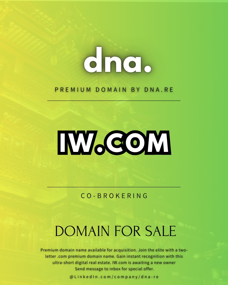 IW.com Ultra premium domena na prodaju preko ibranding.io / dna.re / stranice.org