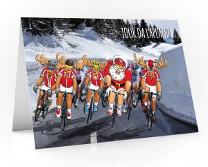 cycling christmas card tour da france single card