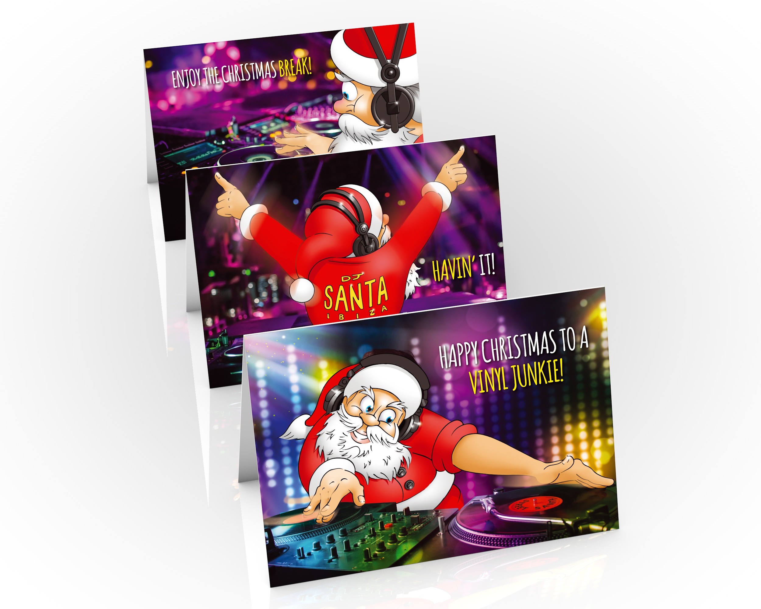 dj christmas cards mixed 3 card pack