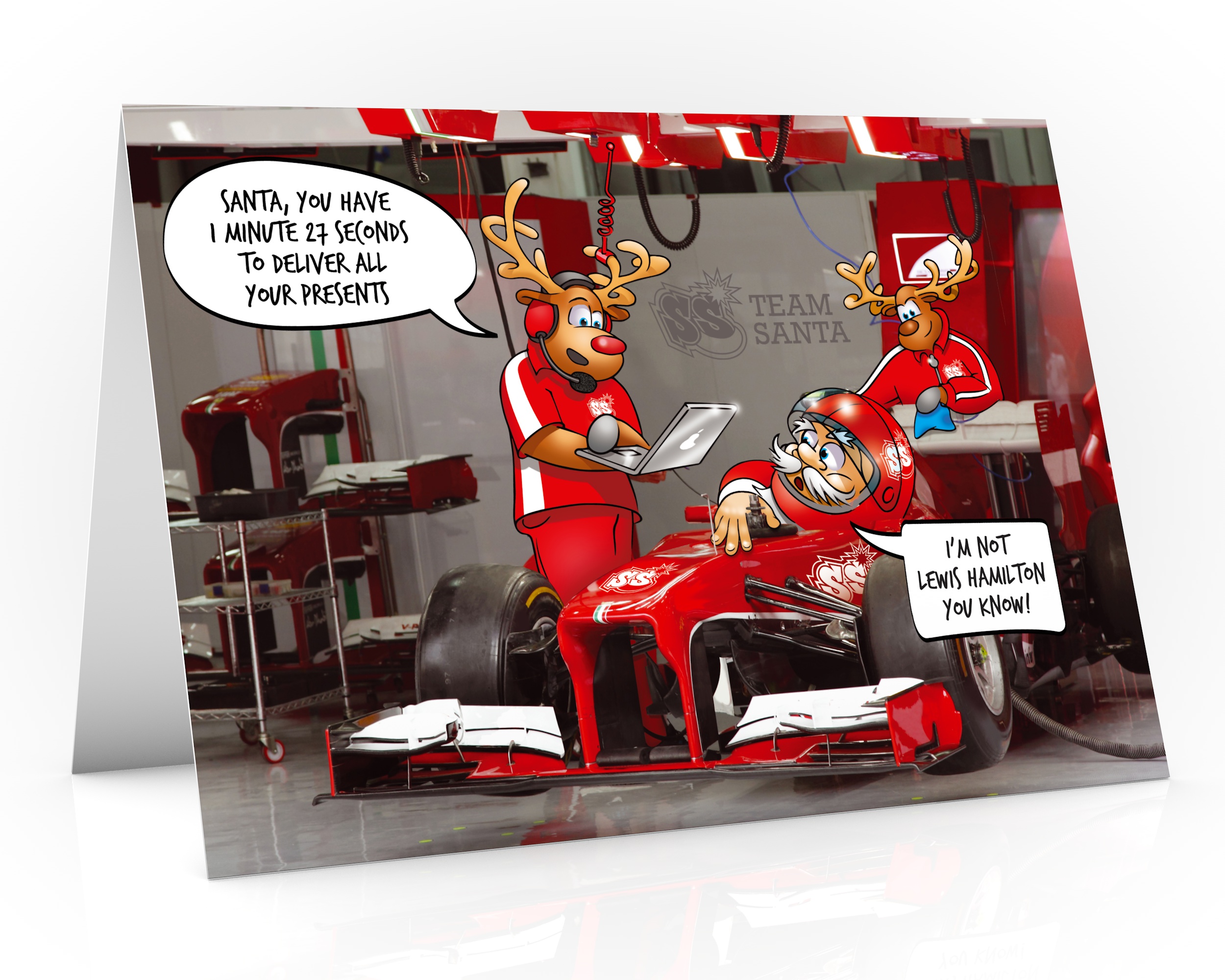 formula one christmas card lewis hamilton single card