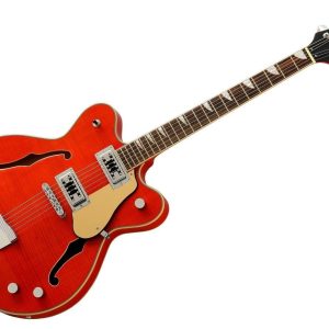 Eastwood Classic 6 orange semi hollow body guitar