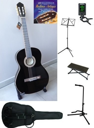 JOSE RIBERA HG81B, klassieke studiegitaar, met muziekschoolset XL