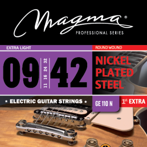 Magma GE110N snaren voor elektrische gitaar. 009-042 Extra: 1 hoge E-snaar.