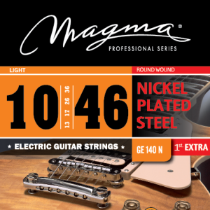 Magma GE140N snaren voor elektrische gitaar. 010-046 Extra: 1 hoge E-snaar.