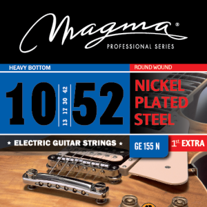 Magma GE155N snaren voor elektrische gitaar. 010-052 Extra: 1 hoge E-snaar.