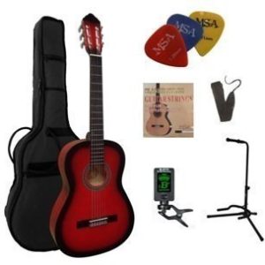 MSA C24 klassieke gitaar, redburst, met starterset XL