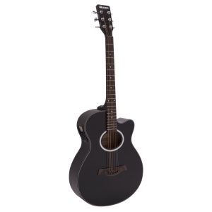 Dimavery AW-400 black, folk/westerngitaar, elektro-akoestisch