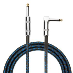 Serafs instrument/gitaarkabel tweed blauwzwart