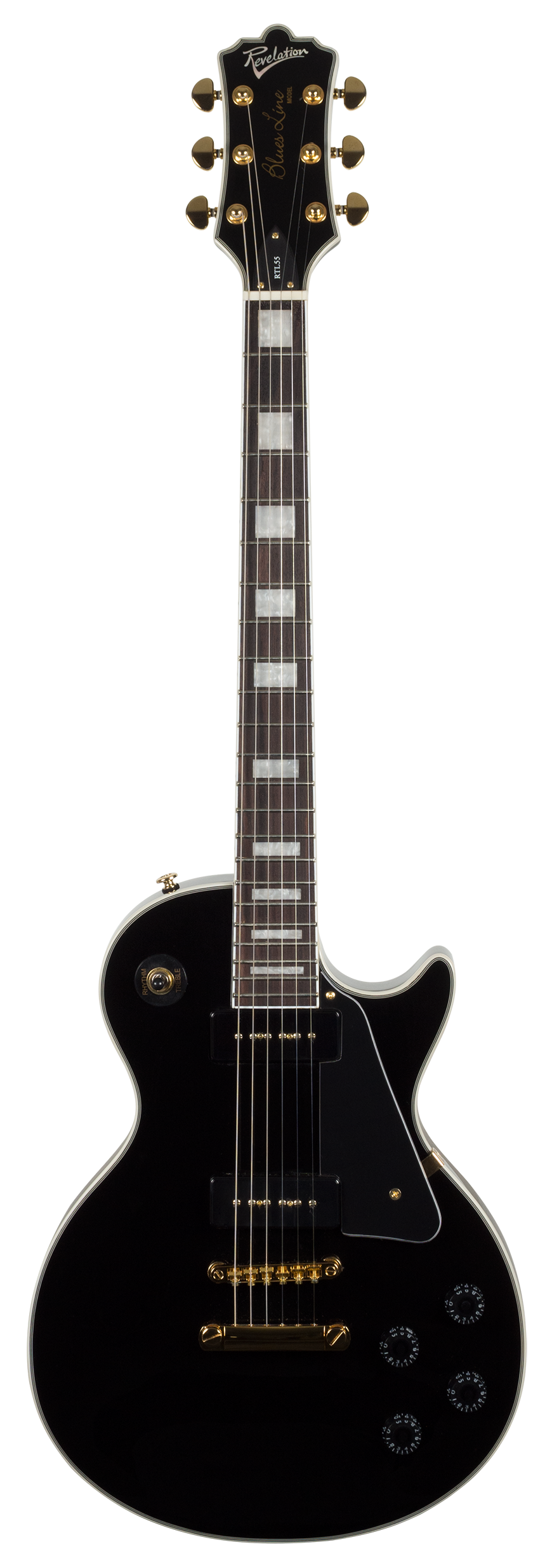 Revelation RTL-55 elektrische gitaar LP-style, zwart - Afbeelding 4
