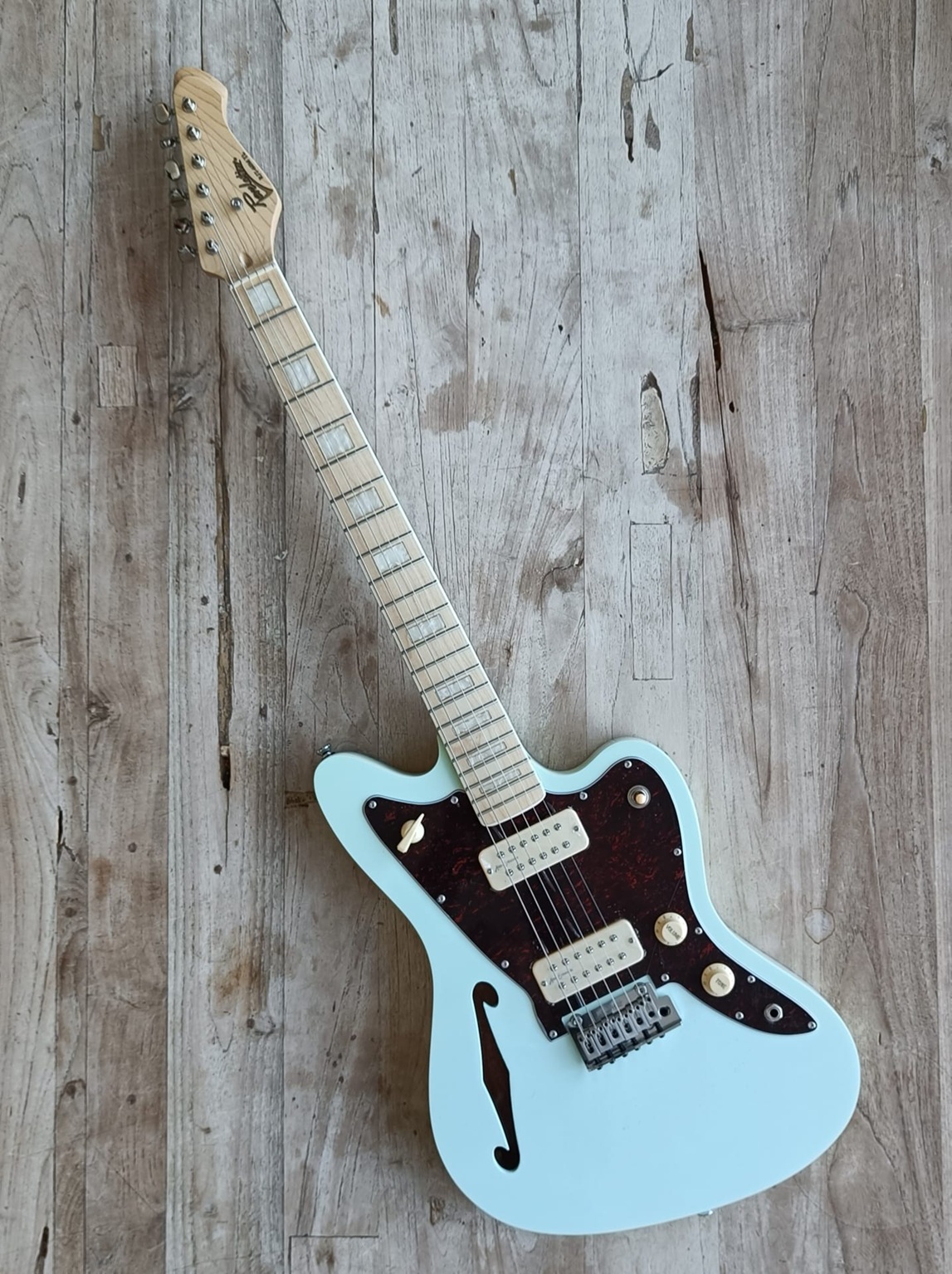 Revelation RJT-60M TL Sea Foam Green Elektrische semi hollow body gitaar tele style - Afbeelding 3
