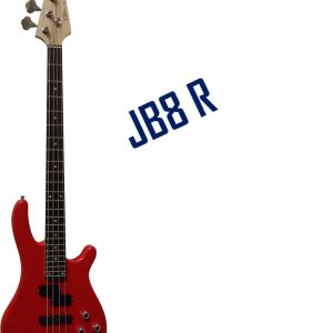 Vision JB8 RD Rode basgitaar met startersset en versterker