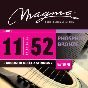 Magma GA130PB. Phosphor Bronze snaren voor akoestische gitaar. Light+ (steel strings)