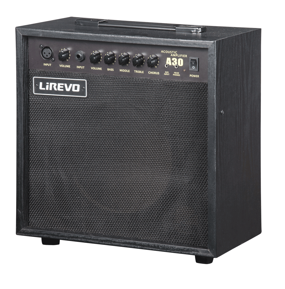 Lirevo TS-A30 akoestische gitaarversterker (bruikbaar voor alle akoestische instrumenten)