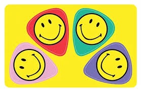 Pikcard: 4 plectrums in bankkaartformaat: "Smiley"