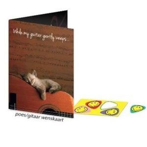 Wishpikcard: wenskaart thema Poes, met 4 Smiley plectrums