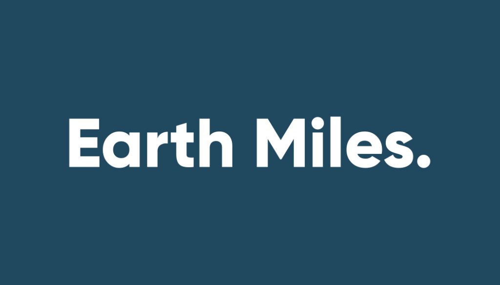 Branding within tech - earth miles logo blue
