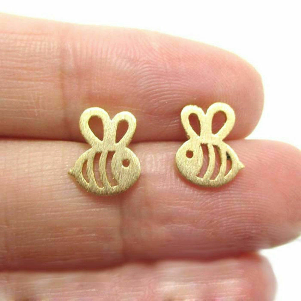 Gold bee earrings