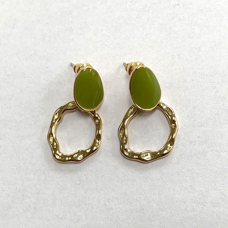 Earrings green gold