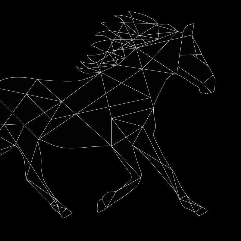 Häst (svart) - Studio Caro-lines