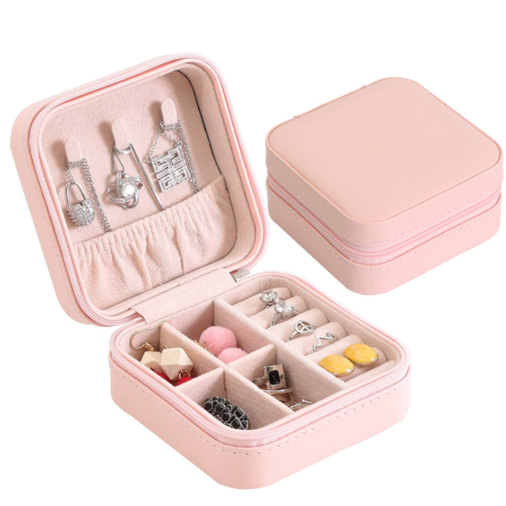 Pink jewelry box case travel