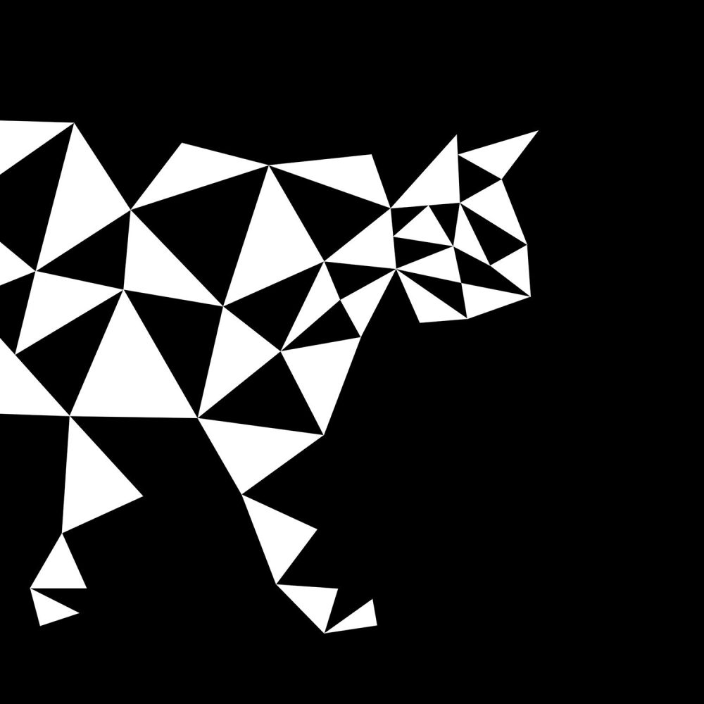 Grafisk katt (svart) - Studio Caro-lines