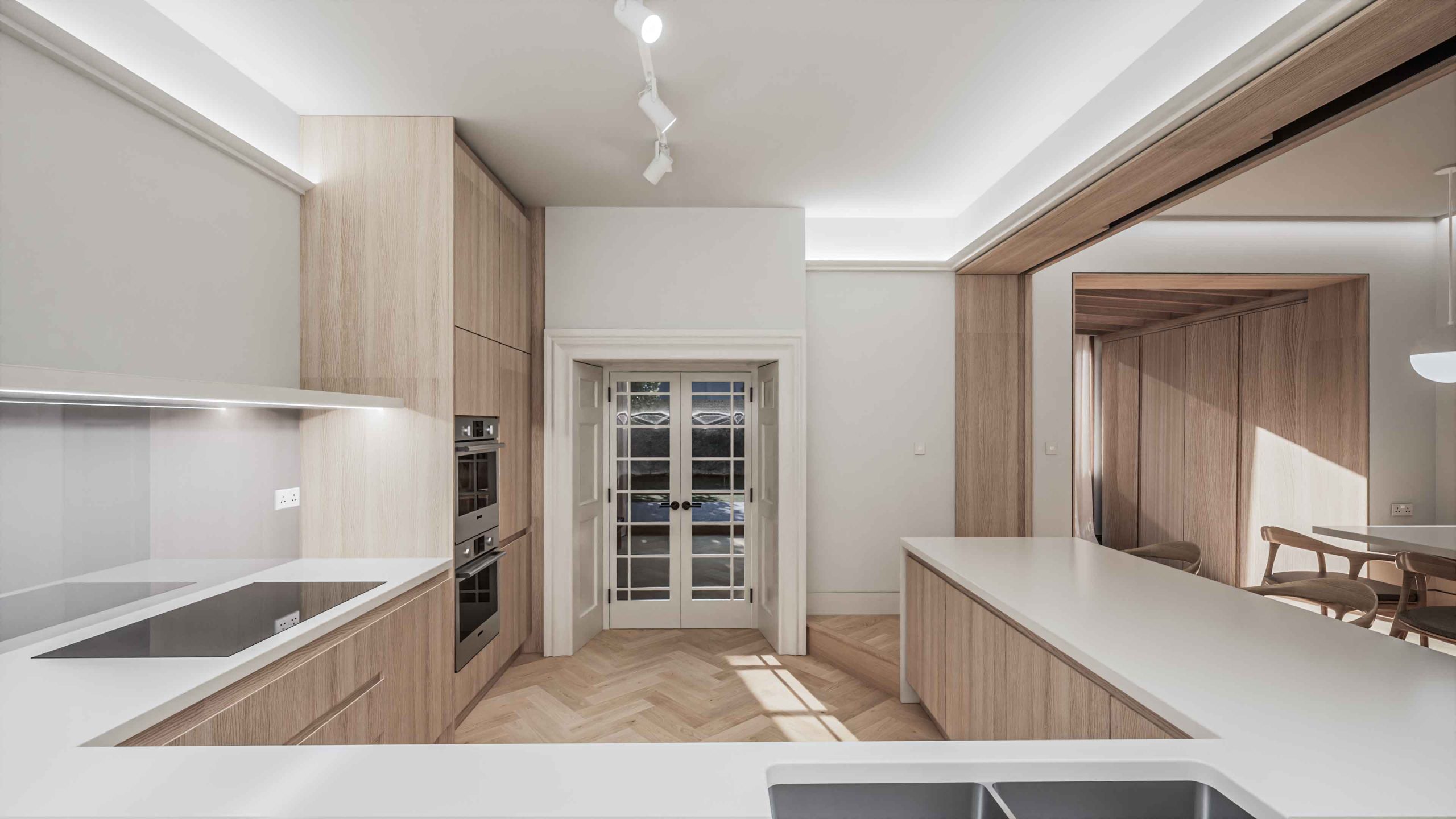 minimalist kitchen heritage conservation retrofit