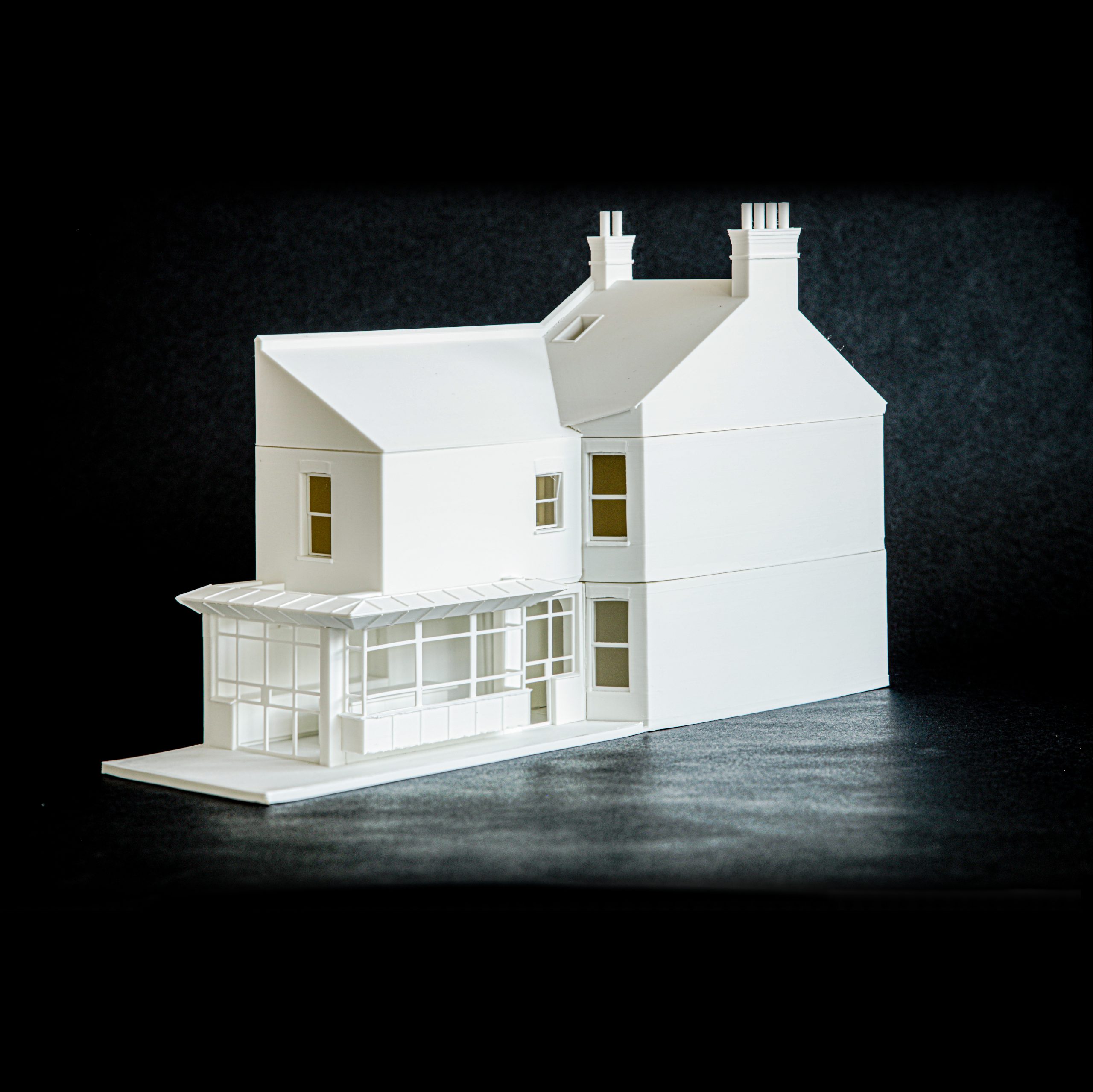 Tooting House White Model on black background