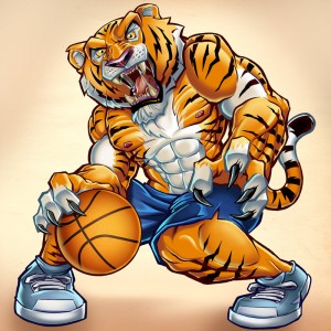 Illustration Basketball Tiger by Brian Allen - Studio Karma - Graphic designer - Houston Humble Texas