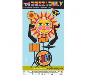 Poster Jazz in July par sayles design - Studio Karma - Graphic designer - Houston Humble Texas
