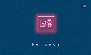 Logo Behance - Social Networking Creative Logo Animation by divan raj - Animation Logo des réseaux sociaux stype néon - Studio Karma - Graphic designer - Houston Humble Texas