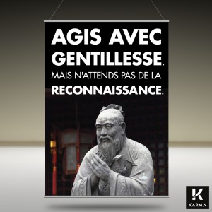 Citation Confucius : Agis avec gentillesse - Studio Karma - Graphic designer - Houston Humble Texas