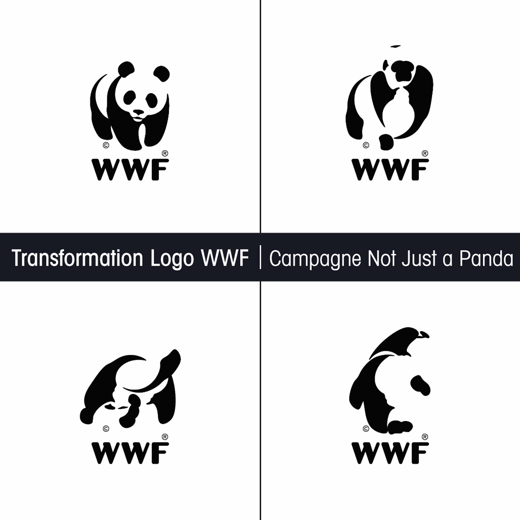 Transformation Logo WWF - Campagne Not Just a Panda - Studio Karma - Graphic designer - Houston Humble Texas