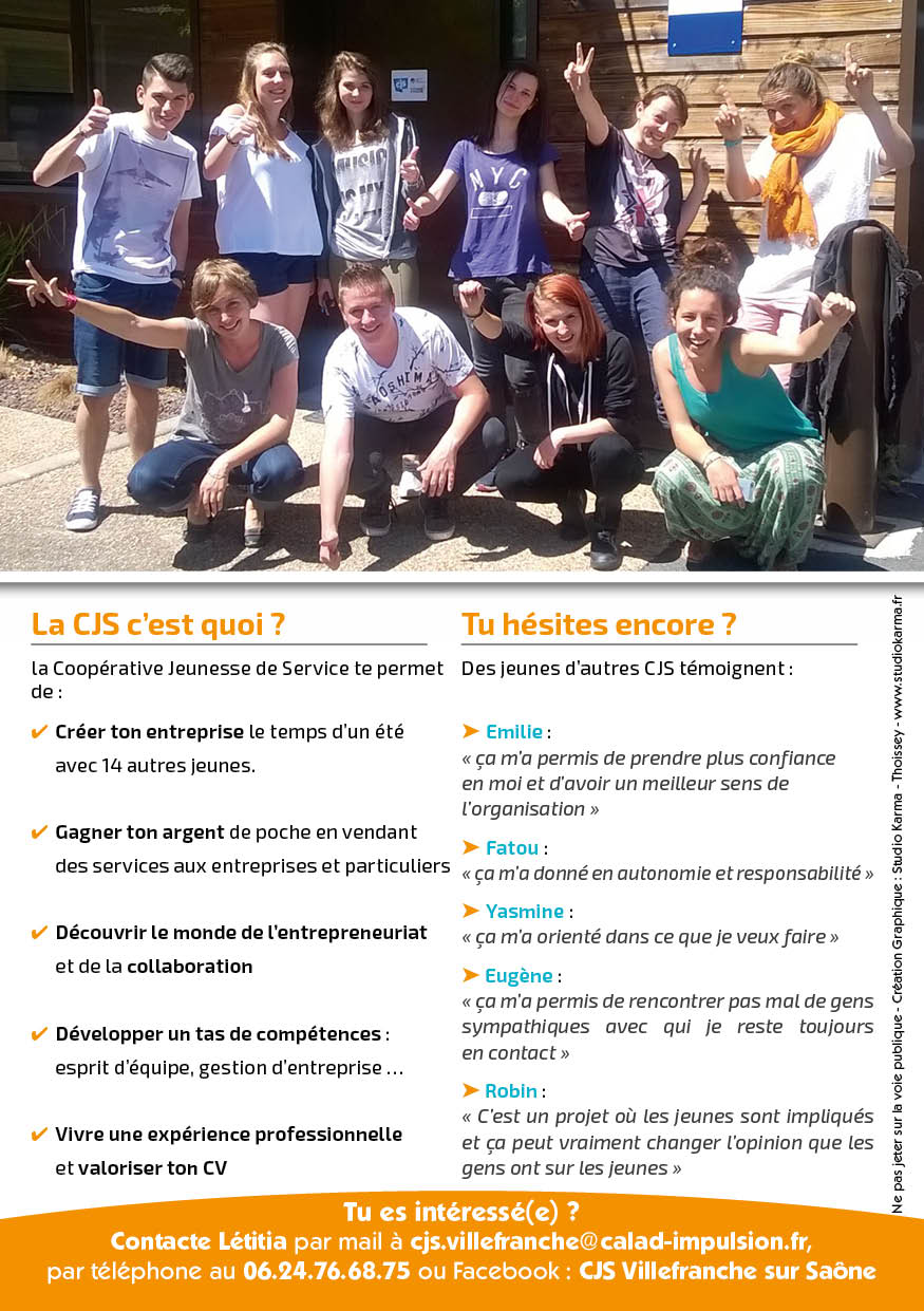 Présentation Création Flyer CJS Calad Impulsion Verso - Studio Karma - Graphiste