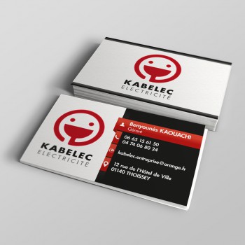 Création Carte de visite KABELEC Electricité THOISSEY - Studio Karma - Graphic designer - Houston Humble Texas