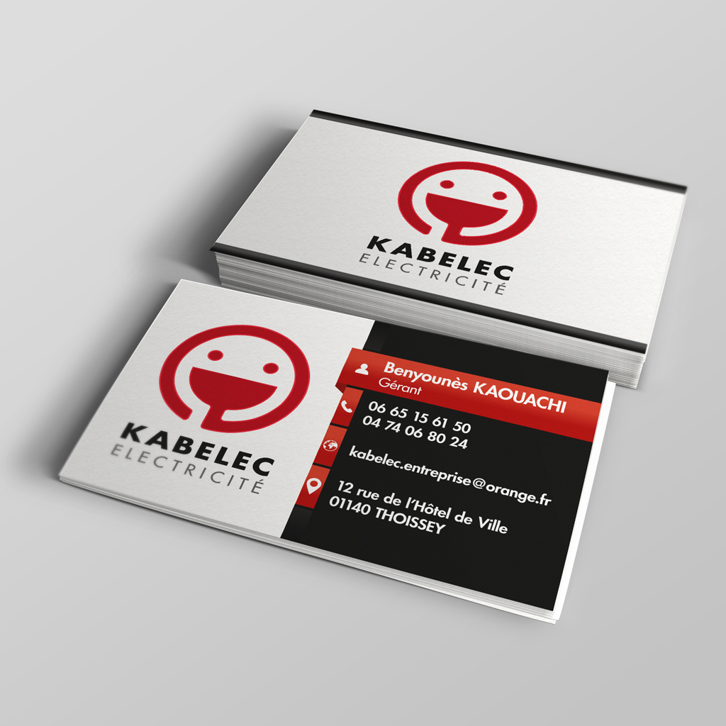 Création Carte de visite KABELEC Electricité THOISSEY - Studio Karma - Graphiste Independant