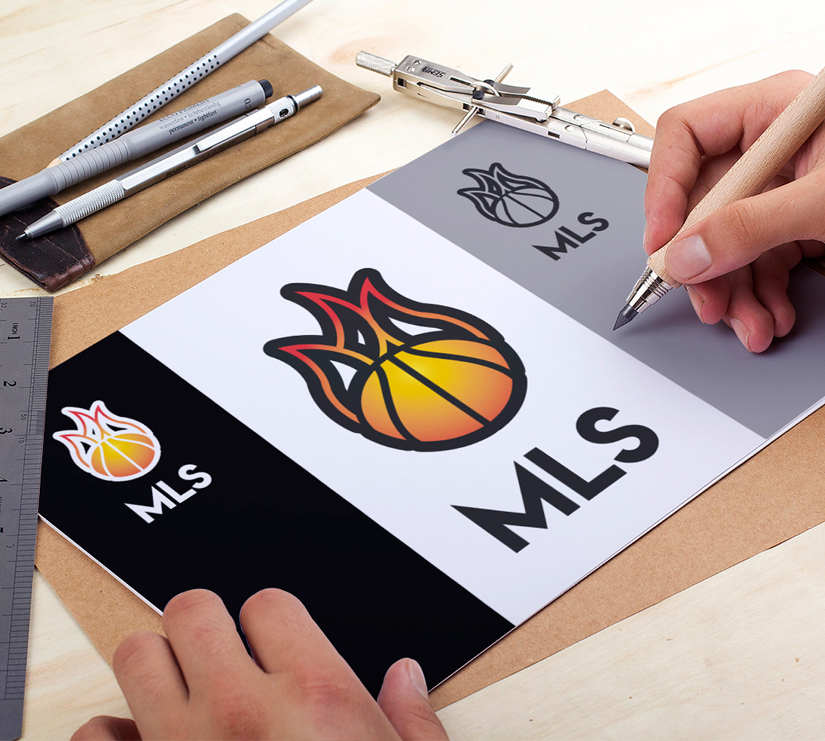 Presentation Creation Logo MLS - Coach Motivation Lifestyle Sport Basketball - Frejus - Studio Karma - Graphic designer - Houston Humble Texas