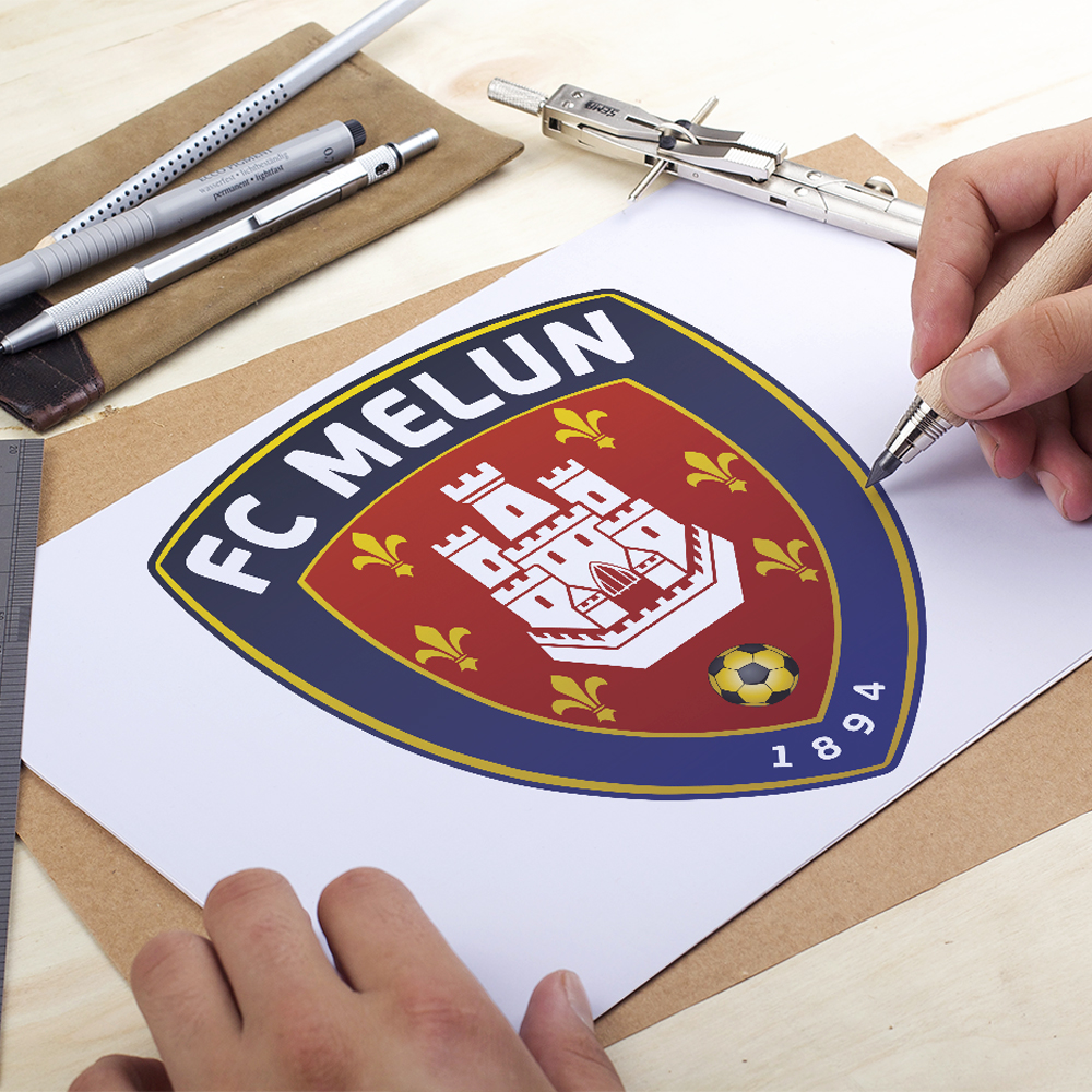 Presentation Logo FC MELUN - Club Football Melun - Studio Karma - Graphic designer - Houston Humble Texas