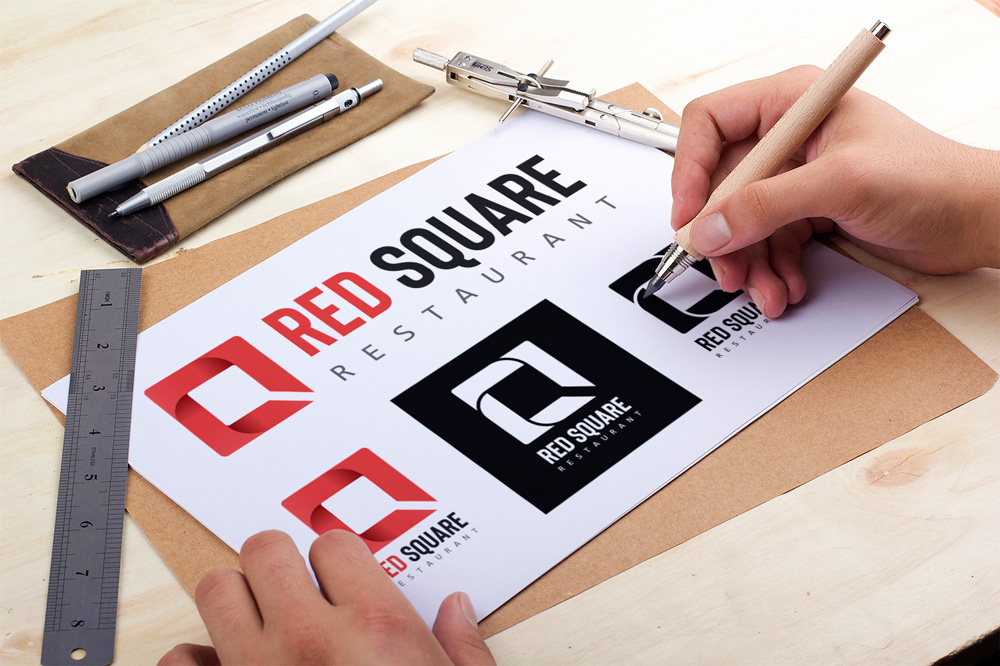 Presentation creation Logo Restaurant Red Square - Studio Karma - Graphiste Lille