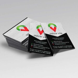 Logo design Dolce Vita Restaurant Business Card - Studio Karma - Graphic designer - Houston Humble Texas