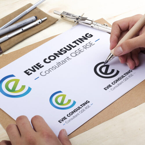 Logo Design Evie Consulting Presentation Mockup - Studio Karma - Graphic designer - Houston Humble Texas