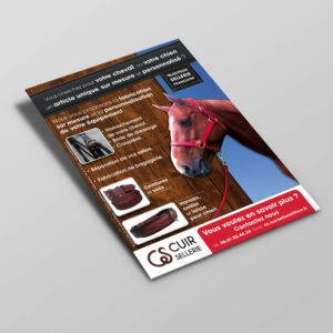 Flyer Design CS Cuir - Leather Saddlery saddle horse harness - Studio Karma - Graphic designer - Houston Humble Texas
