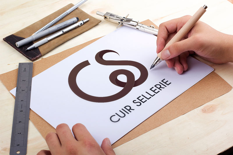 Logo Design CS Cuir - Leather Saddlery saddle horse harness - Studio Karma - Graphic designer - Houston Humble Texas