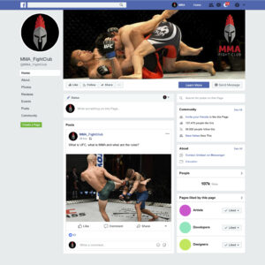 Logo Design MMA Fight Club Facebook Mock up - Studio Karma - Graphic designer - Houston Humble Texas