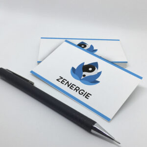 Logo Design ZENERGIE Business Card Mockup - Studio Karma - Graphic designer - Houston Humble Texas